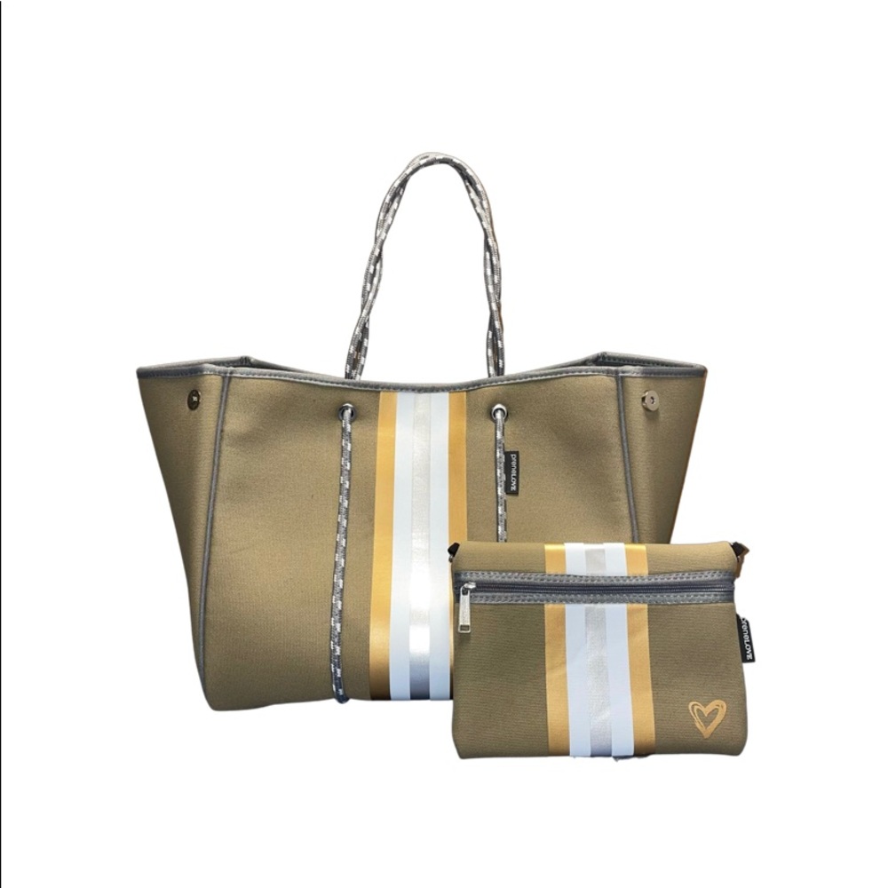 Neoprene tote + wristlet